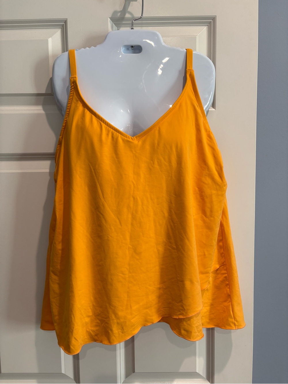 Lands’ End Tulip Shaped Swim Top Yellow Shelf Bra, Size 14-16